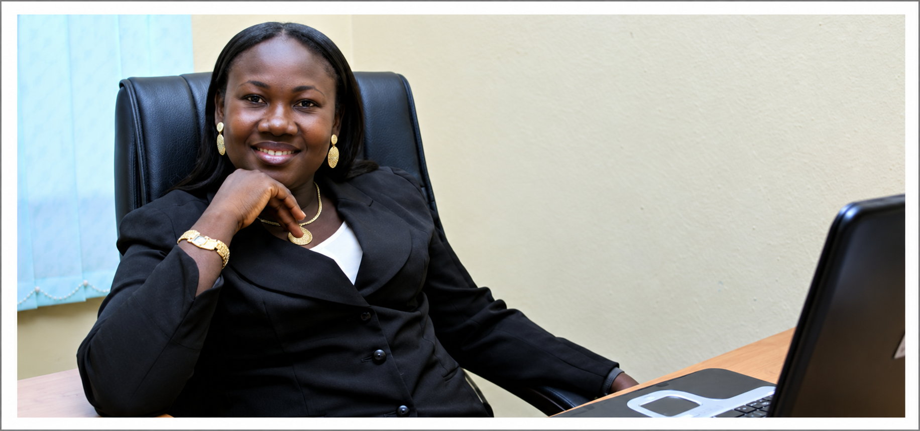 Nkiru J. Amaechi seated in her office